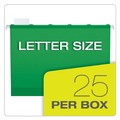  | Pendaflex 42626 Ready-Tab 1/5-Cut Tabs Colored Reinforced Hanging Letter Folders - Bright Green (25/Box) image number 3