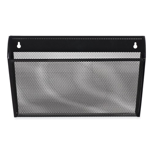 Filing Racks | Universal UNV20026 Metal Mesh 1-Pocket Letter 14-1/8 in. x 3-3/8 in. x 8-1/8 in. Wall File - Black image number 0