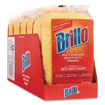 Brillo 4.25 in. x 6.25 in. Multi-Purpose Sponge - Yellow (6/Carton)