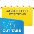 Office Jansan | Pendaflex 6153 1/5 YEL 1/5-Cut Tabs Legal Size SureHook Hanging Folders - Yellow (20/Box) image number 5