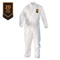 Bib Overalls | Ansell KCC 49106 A20 Zip Front, Elastic-Back, Wrists, and Ankles Breathable Particle Protection Coveralls - Triple Extra Large, White (20/Carton) image number 1
