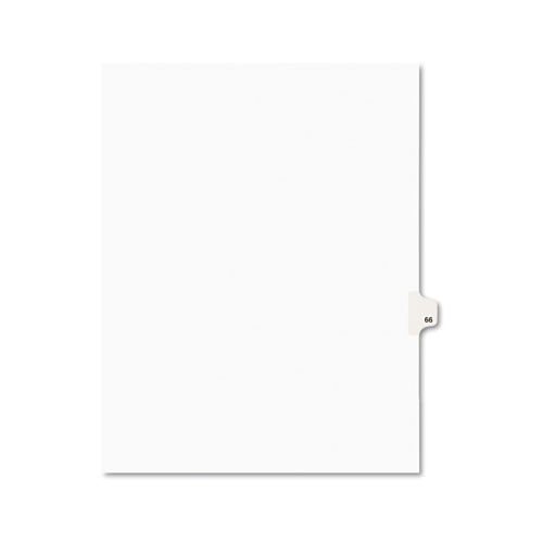 Avery 01066 10-Tab 11 in. x 8.5 in. Legal Exhibit Number 66 Side Tab Index Dividers - White (25-Piece/Pack) image number 0