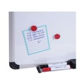 Office Jansan | Universal UNV43843 72 in. x 48 in. Deluxe Porcelain Magnetic Dry Erase Board - White Surface/Silver/Black Aluminum Frame image number 1
