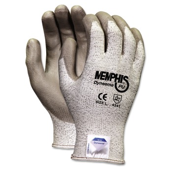 MCR Safety 9672M Memphis Dyneema Polyurethane Gloves - Medium, White/Gray (1-Pair)