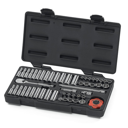 GearWrench 80301 51-Piece SAE/Metric 1/4 in. Drive 12 Point Socket and Wrench Set image number 0