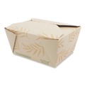 Food Trays, Containers, and Lids | World Centric TO-NT-1 4.2 in. x 5.2 in. x 2.5 in. 26 oz. Sugarcane No Tree Folded Takeout Containers - Natural (450/Carton) image number 0