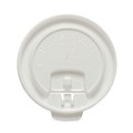 Cutlery | SOLO DLX10R-00007 Lift Back and Lock Tab Cup Lids For 10 oz. Trophy Foam Cups - White (2000/Carton) image number 0