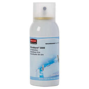 Rubbermaid Commercial FG4012551 Microburst 3000 Refill, Linen Fresh, 2oz, Aerosol (12/Carton)
