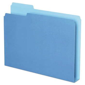 Pendaflex 54455 Double Stuff 1/3-Cut Tab File Folders - Blue (50/Pack)