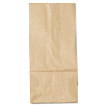 Ross & Wallace Paper Products 100305500PK/BL 5.25 in. x 3.38 in. x 10.94 in. #5 Size Grocery Paper Bags - Kraft (500/Bundle)