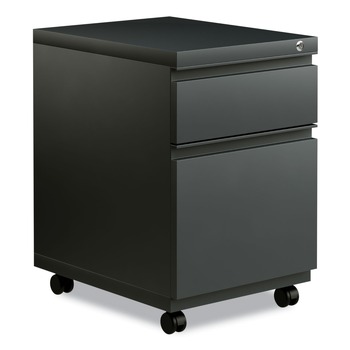 Alera 14.96 in. x 19.29 in. x 21.65 in. 2-Drawers: Box/File Legal/Letter Left or Right File Pedestal with Full-Length Pull - Charcoal