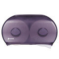 Just Launched | San Jamar R4000TBK 19 in. x 5-1/4 in. x 12 in. Twin 9 in. Tissue Dispenser - Transparent Black Pearl, Jumbo image number 0