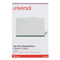 Universal UNV10282 Legal Size Six-Section 2 Dividers Pressboard Classification Folders - Gray (10/Box) image number 0