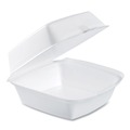 Facility Maintenance & Supplies | Dart 60HT1 5-7/8 in. x 6 in. x 3 in. Hinged Lid Foam Containers - White (500/Carton) image number 0
