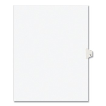Avery 11 in. x 8.5 in. 10-Tabs, 13-Title Tabs Preprinted Legal Exhibit Side Tab Index Dividers - White (25/Pack)