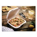 Food Trays, Containers, and Lids | Pactiv Corp. YCN808010000 8 in. x 8 in. x 3.5 in. 32 oz MFPP Hinged Lid Container - White (200/Carton) image number 2