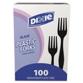  | Dixie FM507 Heavy Mediumweight Plastic Fork - Black (1000/Carton) image number 1
