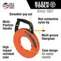 Wire & Conduit Tools | Klein Tools 56382 Multi-Groove 50 ft. Fiberglass Fish Tape with Nylon Tip image number 1