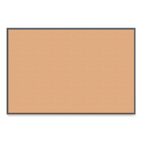 Office & Office Supplies | U Brands 2882U00-01 72 in. x 48 in. Cork Bulletin Board - Tan Surface/Black Aluminum Frame image number 0