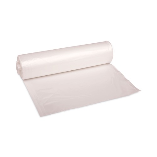 Trash Bags | Boardwalk V8046HNKR02 45 Gallon 13 microns 40 in. x 46 in. High-Density Can Liners - Natural (25 Bags/Roll, 10 Rolls/Carton) image number 0