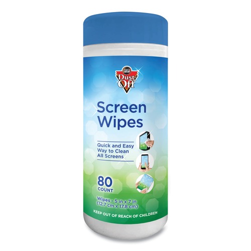 Office Jansan | Dust-Off DSCT 5 in. x 7 in. Cloth Premoistened Monitor Cleaning Wipes - White image number 0