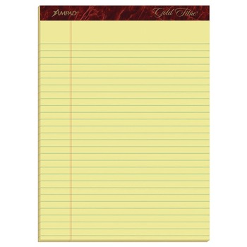 Ampad Gold Fibre 8.5 in. x 11.75 in. Quality Writing Pads - Wide/Legal, Canary-Yellow (4/Pack)