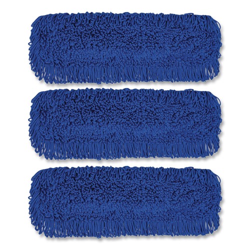 Mops | Gritt Commercial GRI182243PK 24 in. x 5 in. Microfiber Looped Dust Mop Pad Head - Blue (3/Pack) image number 0