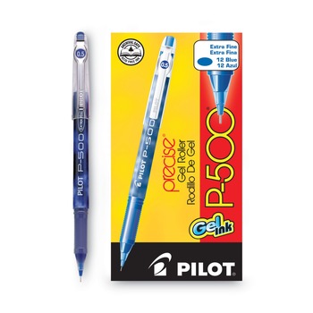Pilot Precise P-500 0.5 mm Gel Pen - Extra Fine, Blue (1 Dozen)