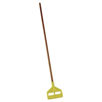 Rubbermaid Commercial 54 in. Invader Wood Side-Gate Wet-Mop Handle - Natural/Yellow