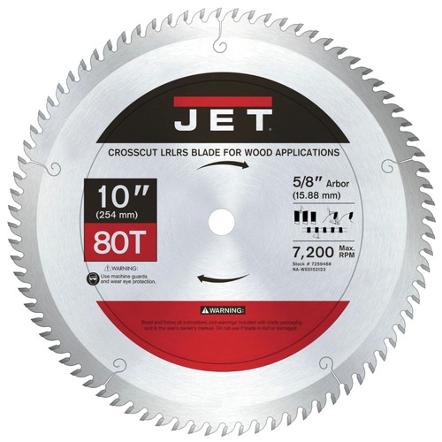 Circular Saw Blades | JET JT9-7259468 10 in. 80T Crosscut LRLRS Circular Saw Blade image number 0