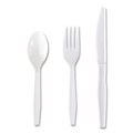 Food Service | Boardwalk BWK3KITHVYWH 3-Piece Polystyrene Fork/Knife/Teaspoon Cutlery Kit - White (250/Carton) image number 1
