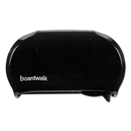 Paper Towels and Napkins | Boardwalk R3670BKBW 13 in. x 6.75 in. x 8.75 in. Standard Twin Toilet Tissue Dispenser - Black image number 0