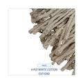 Mops | Boardwalk BWKCM22024 24 oz. Lie-Flat Cotton Fiber Mop Heads - White (12/Carton) image number 6