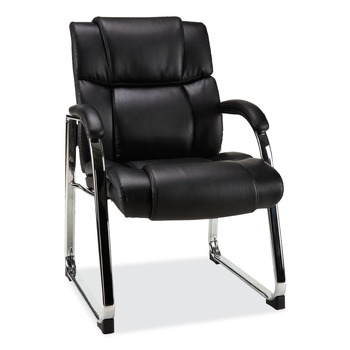 Alera Hildred Series 25 in. x 28.94 in. x 37.8 in. Guest Chair - Black Seat/Back/Chrome Base