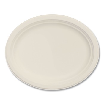 Dart 12 in. Diameter Compostable Molded Fiber Platter Dinnerware - Natural (500/Carton)