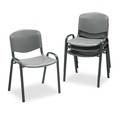  | Safco 4185CH 250 lbs. Capacity Stacking Chairs - Charcoal/Black (4/Carton) image number 0