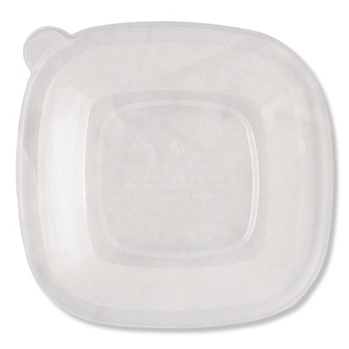 Food Service | World Centric BQLCS24 8.8 in. x 8.8 in. PLA Lids for Fiber Bowls - Clear (200/Carton) image number 0