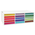Office Jansan | Pacon P001310 29.25 x 12.88 x 9.38 Classroom Keepers 15-Compartment Letter-Size Construction Paper Sorter/Storage Box - White image number 1