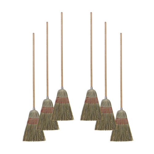 Brooms | Boardwalk BWKBR10004 53-1/2 in. Corn/Fiber Lobby Brooms - Natural (6/Carton) image number 0