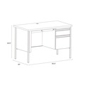 Office Desks & Workstations | Alera 25964 45 in. x 24 in. x 29.5 in. Single Pedestal Steel Desk - Mahogany/Charcoal/Charcoal Legs image number 4