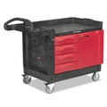 Office Jansan | Rubbermaid Commercial FG453388BLA TradeMaster 750 lbs. Capacity 26.25 in. x 49 in. x 38 in. 1-Shelf Cart - Black image number 0