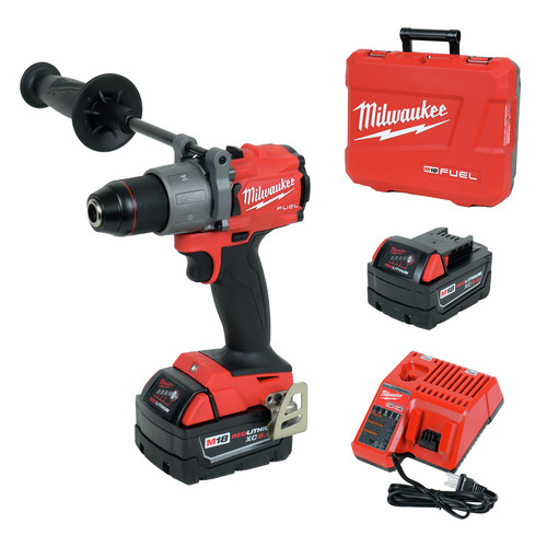Hammer Drills | Milwaukee 2804-22 M18 FUEL Lithium-Ion 1/2 in. Cordless Hammer Drill Kit (5 Ah) image number 0