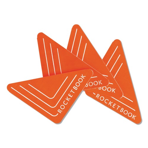 Office Accessories | Rocketbook BEA-B4-K Beacons Smart Stickers for Whiteboards, Reusable Triangles, 2.5-in x 2.5-in, Fluorescent Orange, 4/Pack image number 0