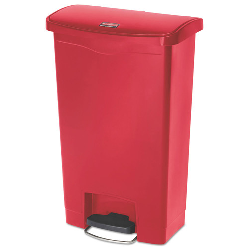 Trash & Waste Bins | Rubbermaid Commercial 1883566 Slim Jim Resin Step-On Container, Front Step Style, 13 Gal, Red image number 0