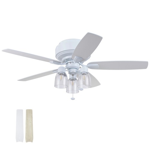 Ceiling Fans | Prominence Home 51671-45 52 in. Magonia Farmhouse Style Flush Mount LED Ceiling Fan with Light - Bright White image number 0