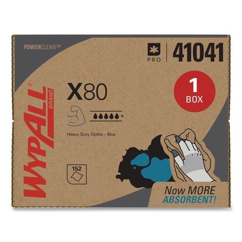 Paper Towels and Napkins | WypAll 41041 11.1 in. x 16.8 in. Power Clean X80 Heavy Duty Cloths - Blue (160/Carton) image number 0