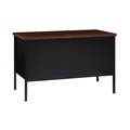 Office Desks & Workstations | Alera 25956 45.5 in. x 24 in. x 29.5 in. Single Pedestal Steel Desk - Mocha/Black/Black Legs image number 2