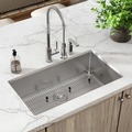 Kitchen Sinks | Elkay ECTSRS33229TBGFR2 (1-Kit) Crosstown 33 in. x 22 in. x 9 in. 18-Gauge Stainless Steel FR2-Hole Single Bowl Dual Mount Sink Kit image number 3