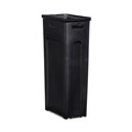 Trash & Waste Bins | Rubbermaid Commercial 2078991 Sustain 15 gal Metal/Plastic Decorative Refuse with Recycling Lid - Black/Green image number 4