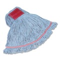 Labor Day Sale! Save $30 off $199! | Rubbermaid Commercial FGC15306BL00 Swinger Loop Cotton/Synthetic Wet Mop Heads - Large Blue (6/Carton) image number 3